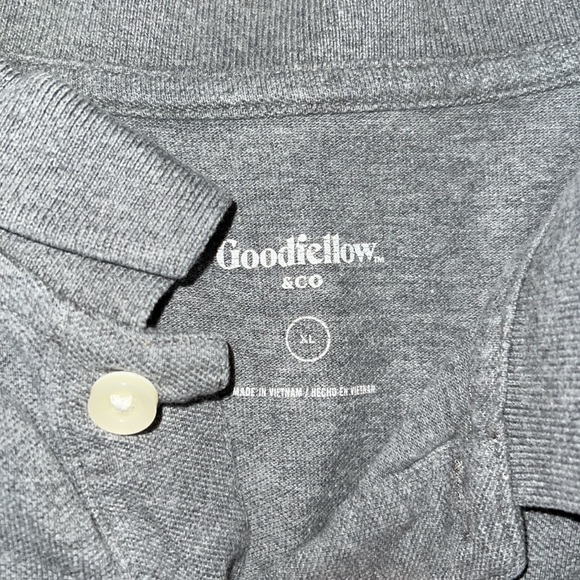 GOODFELLOW & CO MEN’S BASIC LIGHT GRAY POLO SHORT SLEEVE SHIRT - Picture 2 of 2